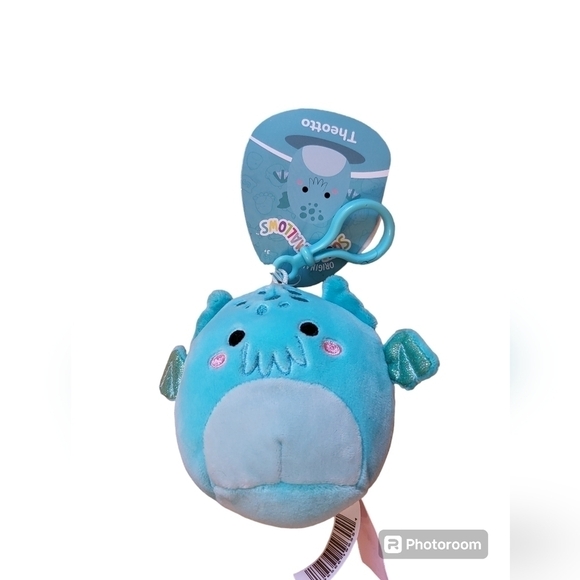 NWT Squishmallows Theotto the Teal Cthuulhu 3" Clip On plush - Picture 4 of 12